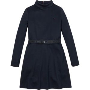 Tommy Hilfiger Kids Jurk met Ceintuur - Girls - Donkerblauw - 12 jaar