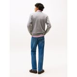 Tommy Hilfiger - Sweatshirt - Grijs - Katoen - Ronde Hals met Vlag-Borduring