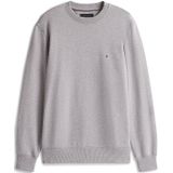 Tommy Hilfiger - Sweatshirt - Grijs - Katoen - Ronde Hals met Vlag-Borduring
