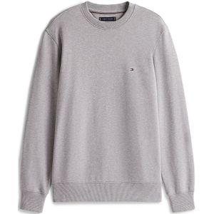 Tommy Hilfiger - Sweatshirt - Grijs - Katoen - Ronde Hals met Vlag-Borduring