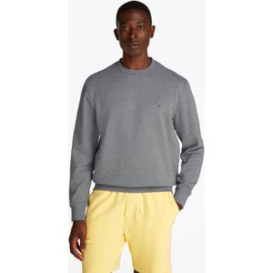 Tommy Hilfiger - Sweatshirt - Grijs - Katoen - Ronde Hals - Geribbelde Manchetten en Zoom