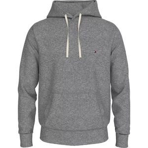 Tommy Hilfiger - Essential Fleece Hoodie - Heren Hoodie - Grijs - 60% Katoen, 40% Polyester