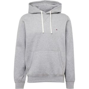 Tommy Hilfiger - Essential Fleece Hoodie - Heren Hoodie - Grijs - 60% Katoen, 40% Polyester