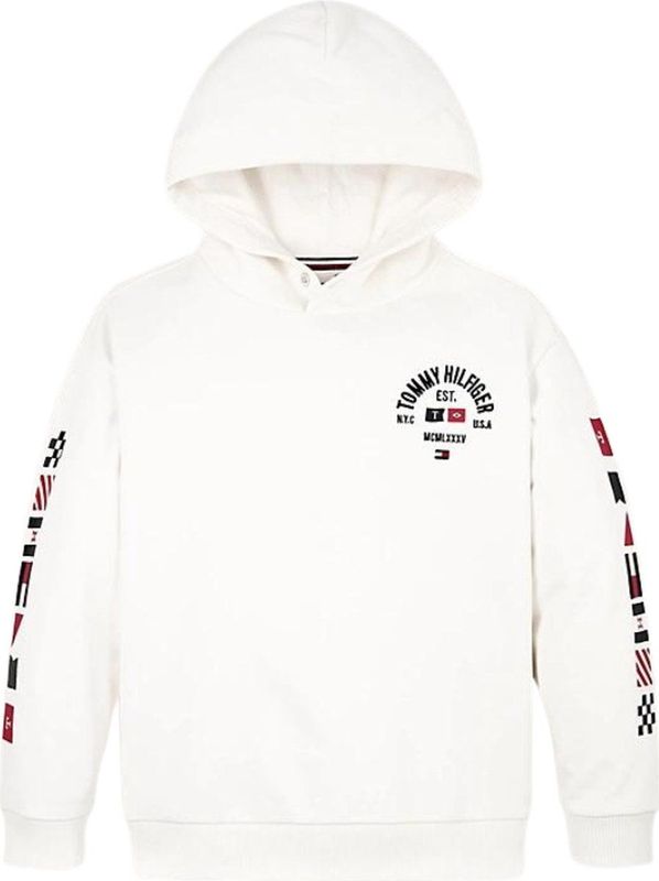 Tommy Hilfiger Kids Hoodie met Drukknoop - Boys - Wit