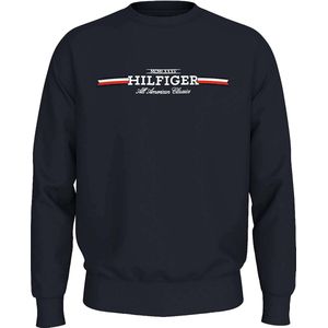 Tommy Hilfiger - HILFIGER STREPE SWEATSHIRT - Pullover Hoodie - Blauw