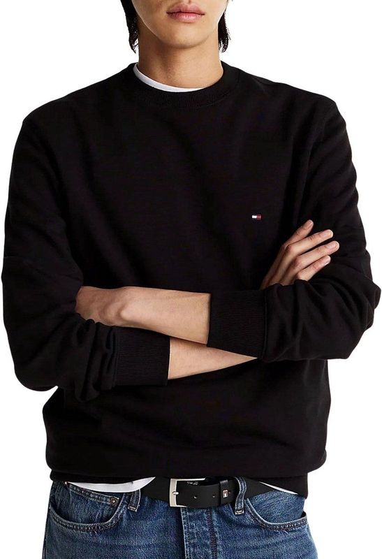 Tommy Hilfiger - Sweatshirt - Zwart - Polyester - Geborduurde Vlag