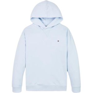 Tommy Hilfiger - Hoodie - Licht Blauw - 95% Katoen - Lange Mouwen