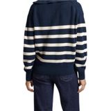 Tommy Hilfiger Cardigan Dames Trui Gebreid Katoen - Blauw/Wit