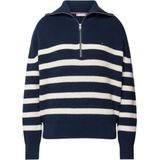 Tommy Hilfiger Cardigan Dames Trui Gebreid Katoen - Blauw/Wit