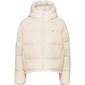 Korte donsjas met kap VAIL TOMMY JEANS. Nylon/polyamide materiaal. Maten XL. Wit kleur