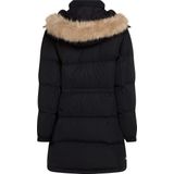 Tommy Jeans - Midi Alaska Faux Fur Jacket - Zwart - Gerecycled Polyester