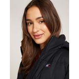 Tommy Jeans - Midi Alaska Faux Fur Jacket - Zwart - Gerecycled Polyester