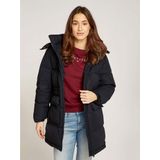 Tommy Jeans - Midi Alaska Faux Fur Jacket - Zwart - Gerecycled Polyester