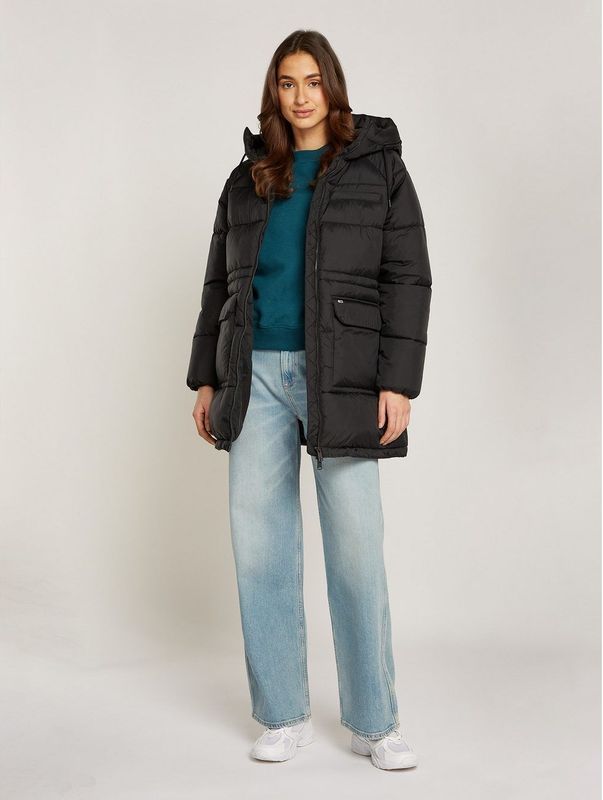 Tommy Jeans - TJW MIDI ASPEN PUFFER - Puffer Jacket - Zwart