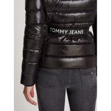 Tommy Jeansvoor vrouwen. DW0DW18826 Donzen jas met witte riem (M), Casual, Duurzaam, Gerecycled nylon