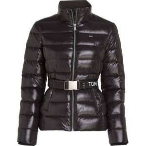 Tommy Jeansvoor vrouwen. DW0DW18826 Donzen jas met witte riem (M), Casual, Duurzaam, Gerecycled nylon