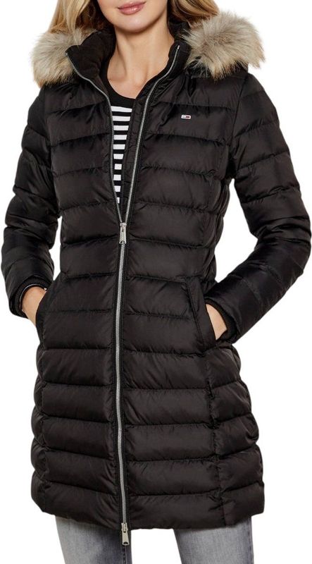 Tommy Jeans  TJW ESSENTIAL HOODED DOWN COAT  jassen  dames Zwart