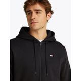 Tommy Jeans - Flag Zip Hoodie - Heren - Zwart - Katoen