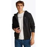 Tommy Jeans - Flag Zip Hoodie - Heren - Zwart - Katoen
