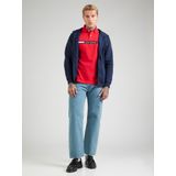 Tommy Jeans TJM REG S FLAG THRU DM0DM20743C1G006 heren hoodie met ritssluiting, marineblauw donker nacht, XXL, donkerblauw, XXL, Donker Navy Blauw, XXL