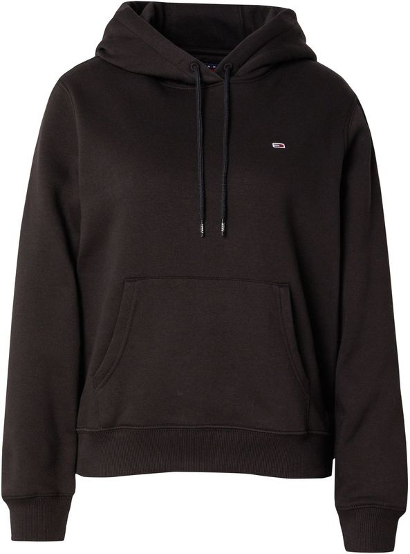 Tommy Jeans TJW REG S FLAG DW0DW19958BDS001 dames hoodie zwart (zwart), XXS, zwart (zwart), XXS, Zwart
