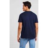 Tommy Jeans - Shirt - Donkerblauw/Wit - Ronde Hals - Kwartmouw