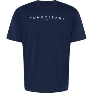 Tommy Jeans - Shirt - Donkerblauw/Wit - Ronde Hals - Kwartmouw