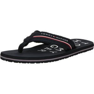 Tommy Hilfiger - WEB BEACH SANDAL - Teenslippers - Donkerblauw - Materiaal: Dianette