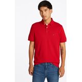TOMMY HILFIGER - Rechte Stretch Polo - Karmijnrood - Katoen