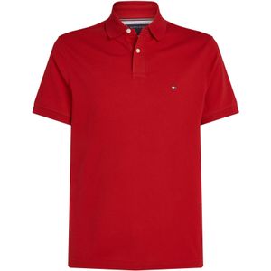 TOMMY HILFIGER - Rechte Stretch Polo - Karmijnrood - Katoen