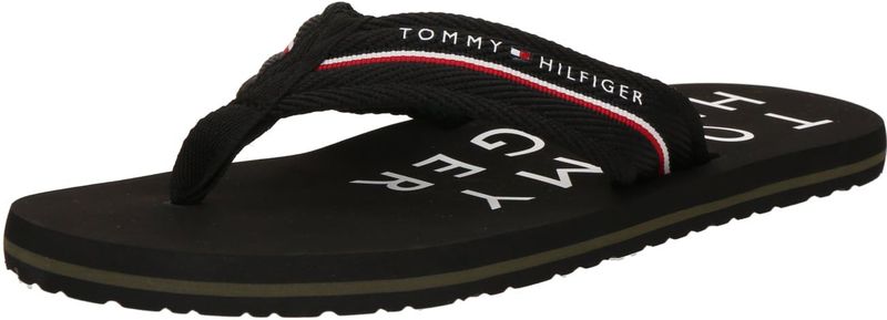 Tommy Hilfiger - Heren Teenslippers - Zwart - Textiel - Rubber
