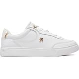Tommy Hilfiger - Witte Leren Dames Sneaker - Casual - Sportief