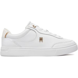 Tommy Hilfiger - Witte Leren Dames Sneaker - Casual - Sportief