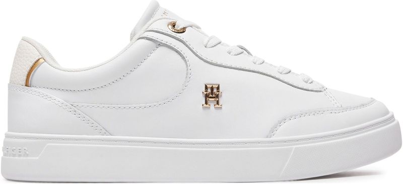 Tommy Hilfiger - Witte Leren Dames Sneaker - Casual - Sportief