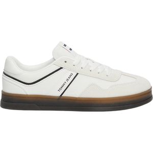 Tommy Jeans THE GREENWICH LEATHER Plateausneaker, Freizeitschuh, Halbschuh, Schnürschuh mit Kontrastbesatz