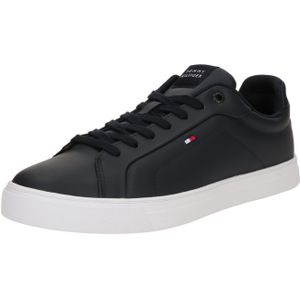Tommy Hilfiger - ICON COURT LTH FLAG ESS - Vrijetijdsschoen - Donkerblauw - Vetersluiting