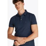 Tommy Hilfiger - Menswear Polo - Donkerblauw - Katoen/Elastaan