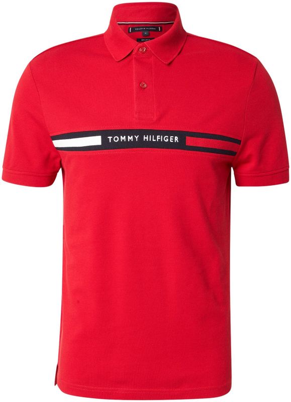 Tommy Hilfiger - Hilfiger Chest Insert Reg Polo - Poloshirt - Rood