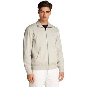Tommy Hilfiger Heren ESSENTIAL FLEECE ZT STAND COLLAR MW0MW38083 Zip Through Sweatshirt, bruin, S, Bruin (Heathered Havermoutmelk), S