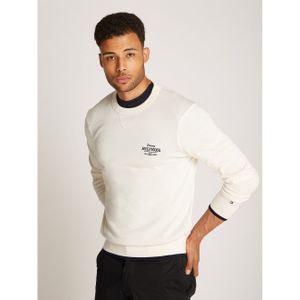 Tommy Hilfiger Heren Graphic Cotton Crew MW0MW38336 Pullover Sweater, Geel, S, Geel (ivoorbloemblaadje), S