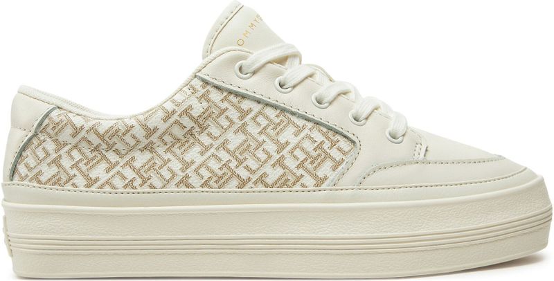 Tommy Hilfiger Vrouwen Vulc Lederen Sneaker Monogram - Geel