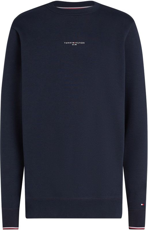 TOMMY HILFIGER - Sweatshirt - Marine - Sweatstof - Ronde Hals, Lange Mouw