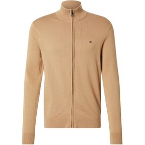 Tommy Hilfiger Heren Essential Cotton Zip Thru MW0MW36517 Zip Through Trui, Khaki, XS, Kaki (Safari Canvas), XS