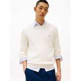 Tommy Hilfiger - Katoenen Kabel Gebreide Trui - Avorio - Katoen