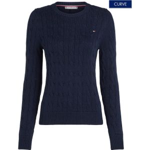 Tommy Hilfiger - CRV CO Kabel VAR LS C-NK SWT WW0WW45328 - Trui - Blauw