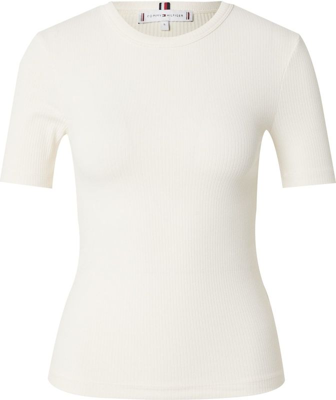 Tommy Hilfiger Dames 5X2 Rib C-NK SS WW0WW43918 S/S T-shirt, beige, XS, Beige (Calico), XS