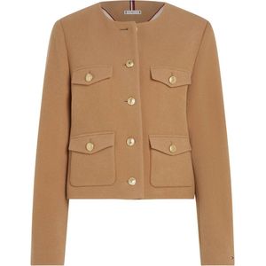 Kort jasje, recht model TOMMY HILFIGER. Wol materiaal. Maten 40 FR - 38 EU. Kastanje kleur