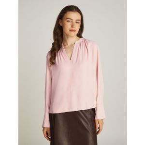 TOMMY HILFIGER - Blouse - Roze - V-hals - Lange Mouwen - Viscose