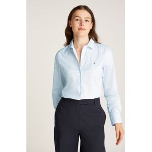 Tommy Hilfiger Dames ESS POPLIN L/S Shirt - Blauw (Classic Ithaka Stp Breezy Blue)