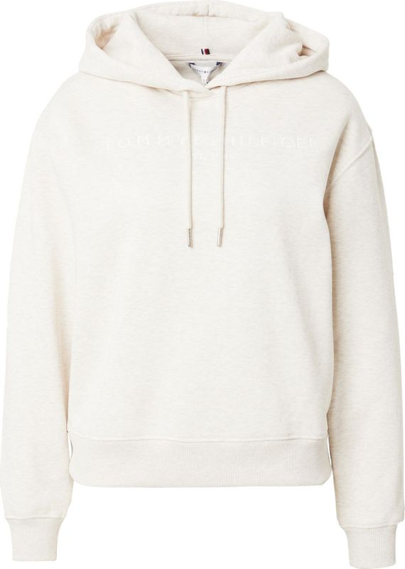 Tommy Hilfiger Dames MDRN REG CORP LOGO HOODIE WW0WW43598 Pullover Hoodie, Bruin, S, Bruin (havermoutmelk), S